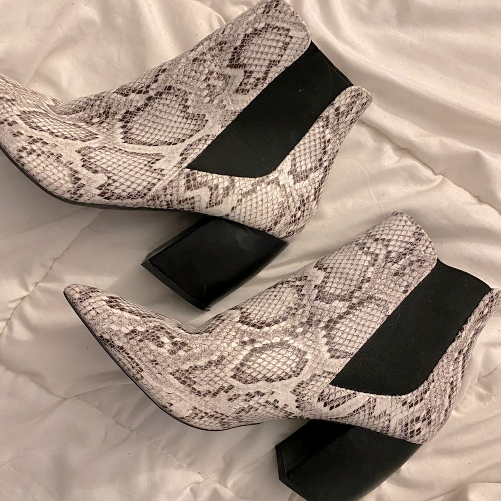 Faux Snake Skin ankle booties